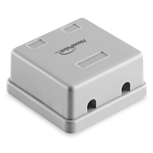 NavePoint Keystone Jack Surface-Mount Box 2-Port Gray 10-Pack