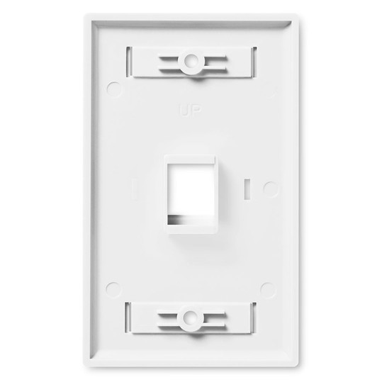 NavePoint Keystone Jack Wall Plate 1-Port White 10-Pack