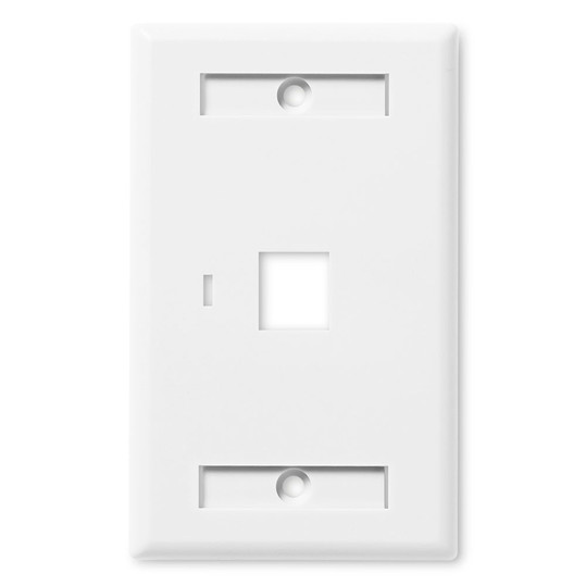 NavePoint Keystone Jack Wall Plate 1-Port White 10-Pack