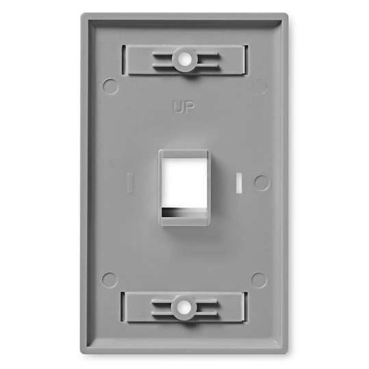 NavePoint Keystone Jack Wall Plate 1-Port Gray 10-Pack