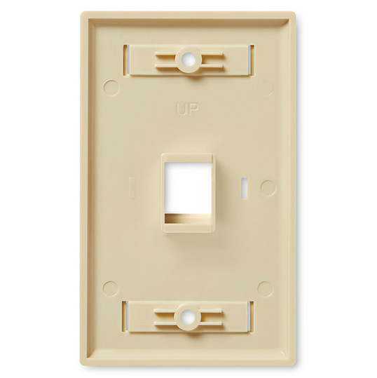 NavePoint Keystone Jack Wall Plate 1-Port Ivory 10-Pack