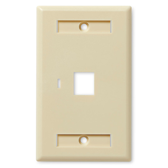 NavePoint Keystone Jack Wall Plate 1-Port Ivory 10-Pack