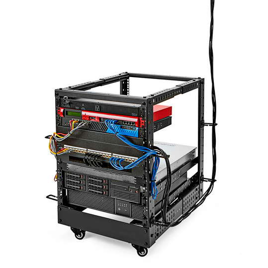 NavePoint 18U4-Post Open Frame Server Rack, Adjustable Depth with ...