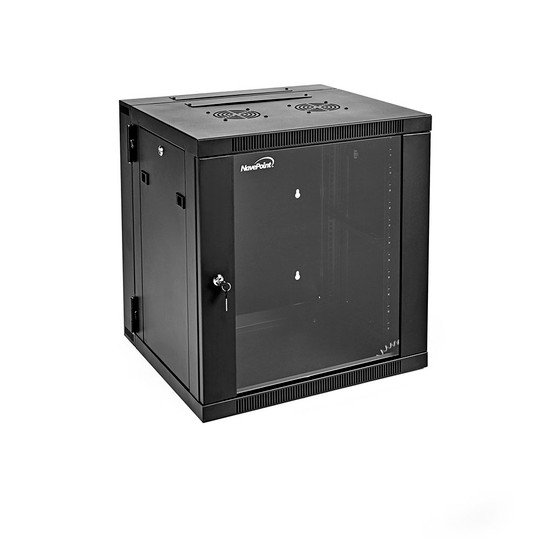 NavePoint 12U Wall Mount Network Cabinet with Swing Gate, tempered glass door,19 inch width, 650mm depth