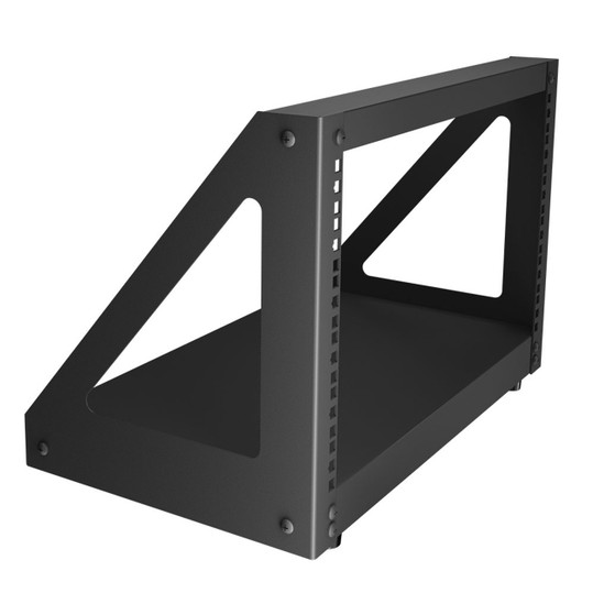 2- Post black aluminum server rack - self standing rack 6U