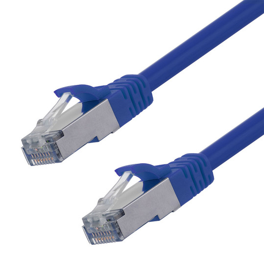Ethernet Patch Cable CAT6A, S/FTP, 26AWG, 0.5 Ft,  5 pack, Blue