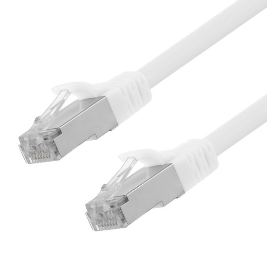 Ethernet Patch Cable CAT6A, S/FTP, 26AWG, 1 Ft,  5 pack, White