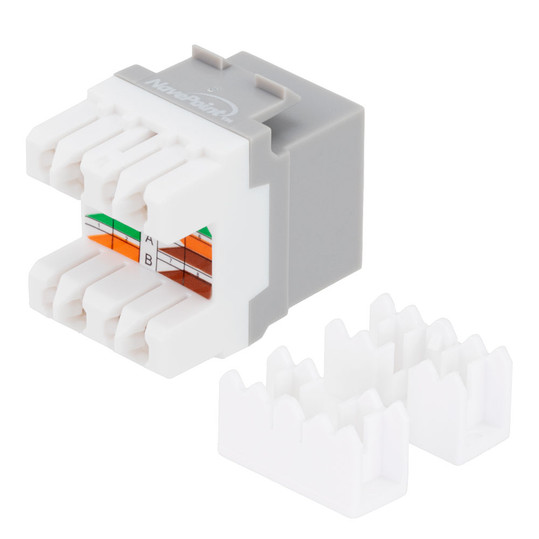 CAT6 Keystone Jack, Snap-In, 180-Degree Termination