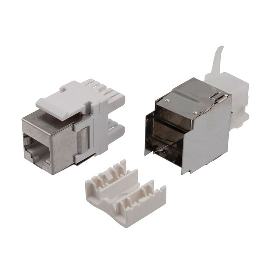 180 Degree CAT6 Keystone Jack, RJ45 female, 10 pack, FTP Shielded