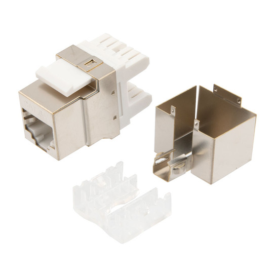 180 Degree CAT6A Keystone Jack, RJ45 female, 25 pack, FTP Shielded