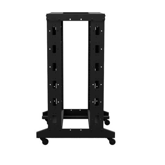 4 Post Full Rack NavePoint 4-Post Adjustable Rack, 18U, 12-24 Threaded, Includes Casters ...