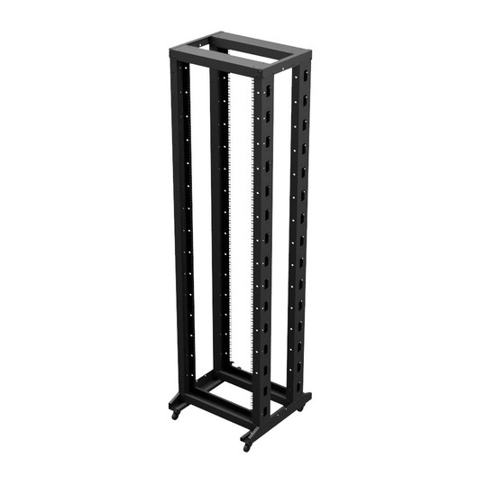 NavePoint 4-Post Adjustable Rack, 45U, Cage Nuts, Includes Casters ...