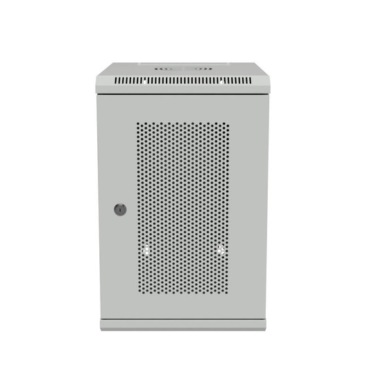 15.75 in Wall Mount Network Cabinet, 9U, Perforated, Gray