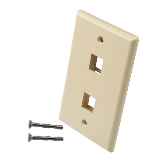 NavePoint Snap-In Keystone Jack Flush Mount Wall Plate, ABS