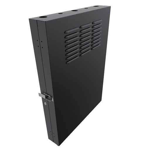 2U Vertical Wall Mount Enclosure, 24.6 inch (625mm) to 27.5 inch (700mm) depth, Cold-rolled Steel, Black