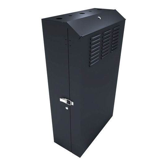 6U Vertical Wall Mount Enclosure, Cold-Rolled Steel, Black (RAL9005)  32.4in (825mm) to 35.4 (900mm) Switch Depth, CE Compliant
