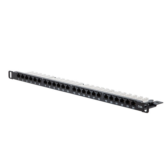 NavePoint 19-inch wide 48 Port CAT6A Unshielded Patch Panel, 1U, Black