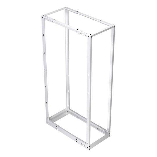 42U Adjustable Depth 4-Post Open Frame, White