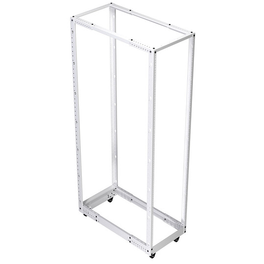 45U Cold Rolled Steel 4-Post Open Frame, White