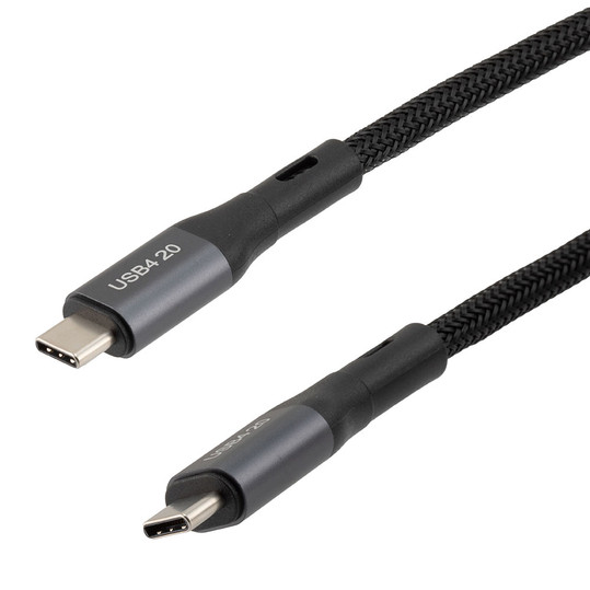 USB C 4.0 Male to USB C 4.0 Male Cable, Molded PVC, Supports 20