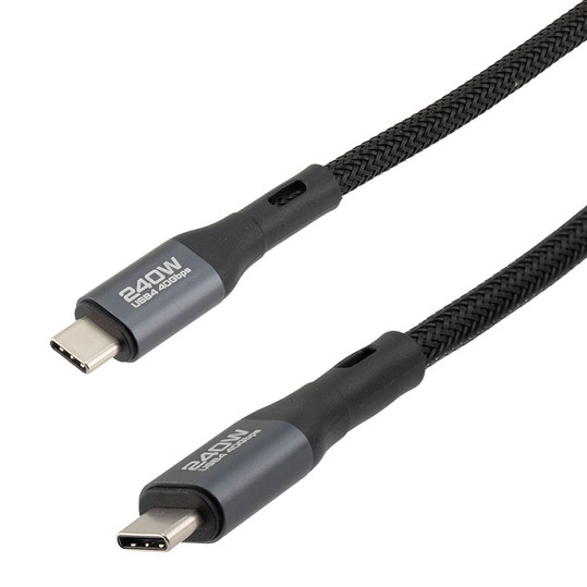 USB C 4.0 Male to USB C 4.0 Male Cable, Molded PVC, Supports 20