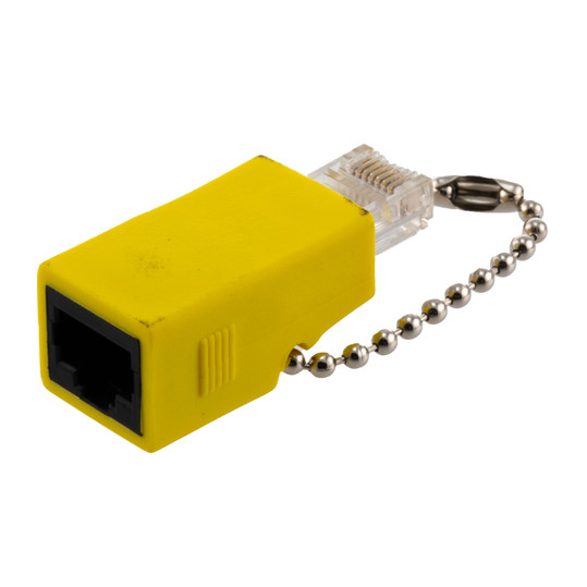 ISDN Crossover Adapter RJ48C Jack To RJ45 Male, Yellow