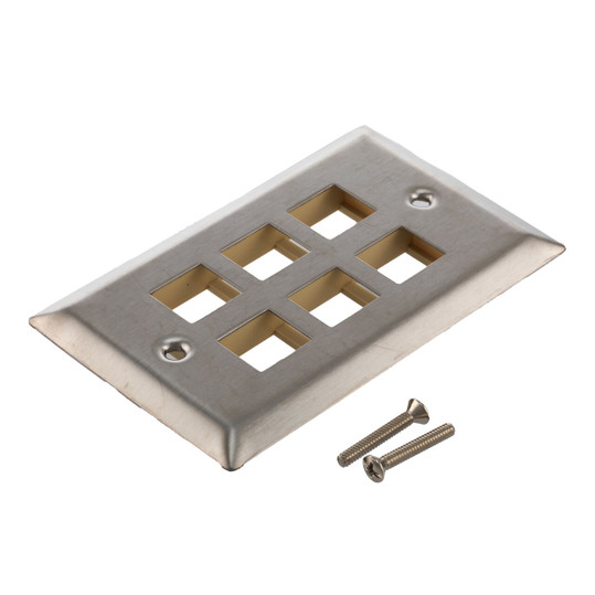 Stainless Steel Wall Plate with  Keystone Style Mount Opening