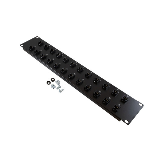 2U (3.5") 19 Inch Panel with 24 Cat5e Couplers