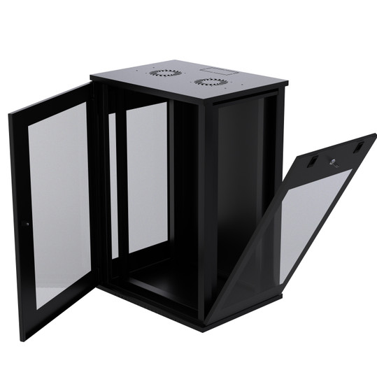 18U ProV2 IT Wall Mount Network Server Data Cabinet Rack Perforated Door Locking Key