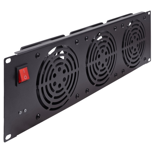 NavePoint 3U Rack Mount Network Cabinet Cooling System With (3) 110 V (120mm) Fans