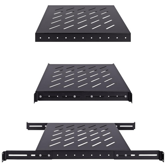 NavePoint 1U Vented 4-Post Shelf 18
