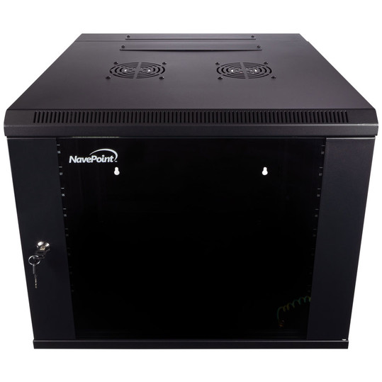 NavePoint 9U Wall-Mount Network Cabinet, 600mm Depth, Hinged Back