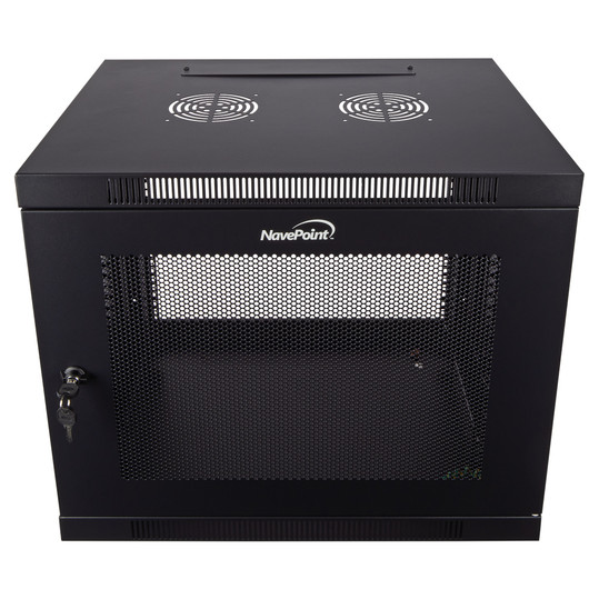 NavePoint 9U Wall Mount Network Cabinet, Perforated Server Enclosure, 19-inch width, 450mm depth