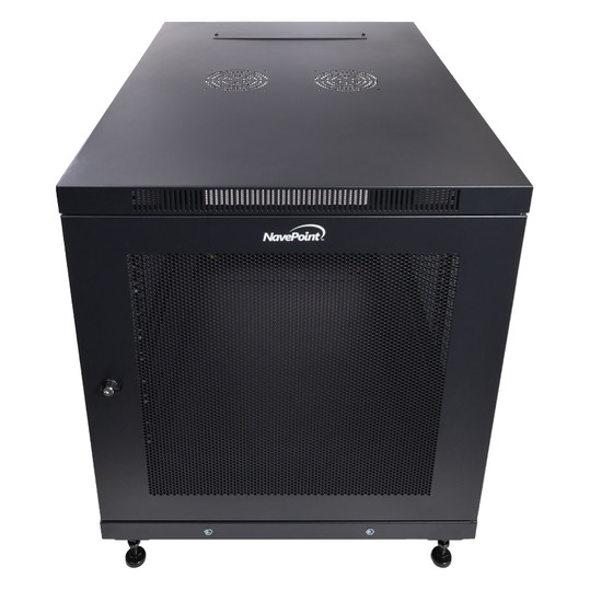 NavePoint 12U 838mm Mid Depth Perforated Networking Cabinet