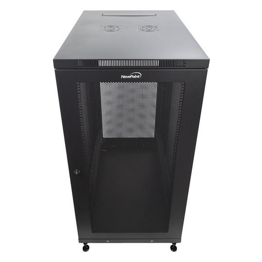 NavePoint 24U 838mm Mid Depth Perforated Networking Cabinet