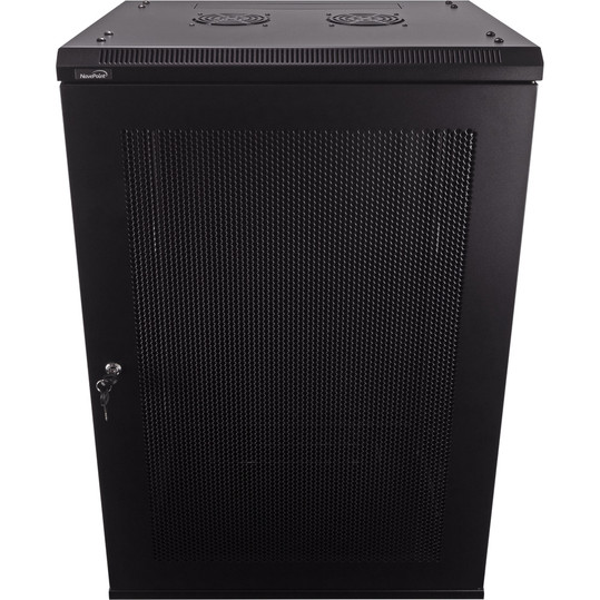 NavePoint 18U Wall Mount Network Cabinet, Perforated Server Enclosure, 19-inch width, 450mm depth, 2 fans