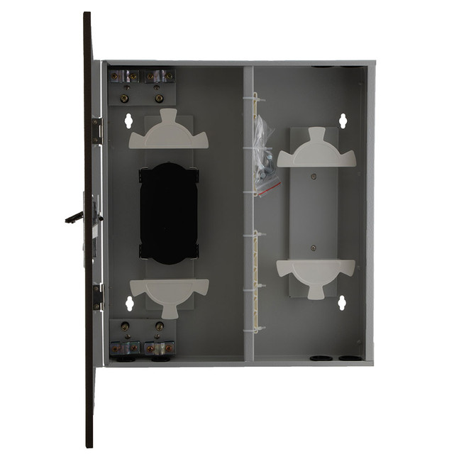 Fiber Enclosure Stainless Steel, 24 Ports, empty with splice tray and adapter panels