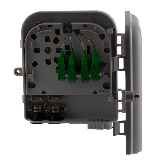 Splitter Indoor/Outdoor Distribution Box 8 Ports with 8 SC/APC SM Simplex Adapter and 1:8 SC/APC PLC Splitter
