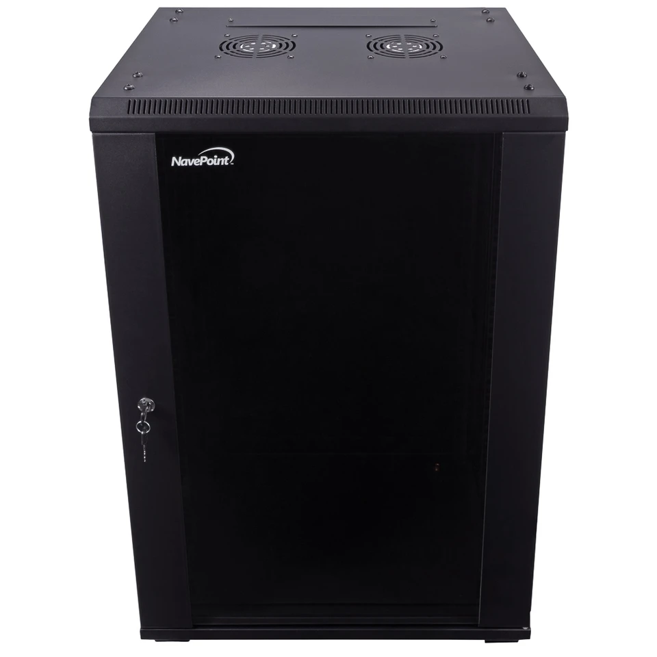 NavePoint18U AV Rack Cabinet 28 in depth, Cold Rolled Steel , 4 x ...