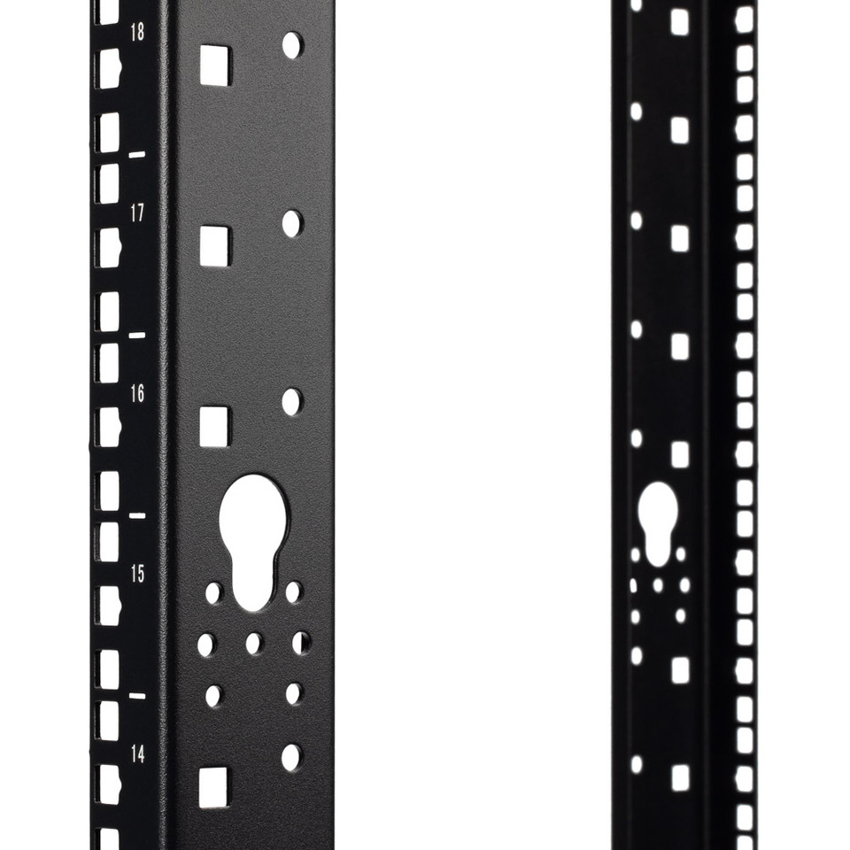 NavePoint 25U Adjustable Depth 4-Post Open Frame Rack: 4-Post Racks