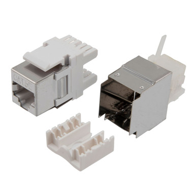 180 Degree CAT5E Keystone Jack, RJ45 female, 25 pack, FTP Shielded