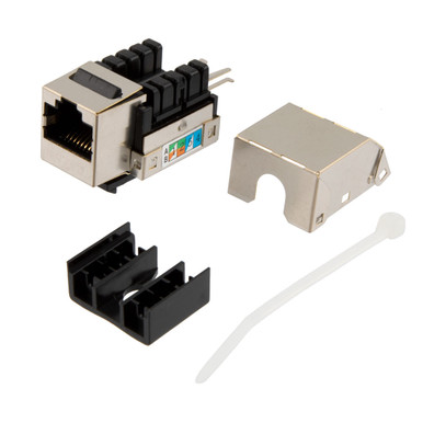 90 Degree CAT5E Keystone Jack, RJ45 female, 25 pack, FTP Shielded