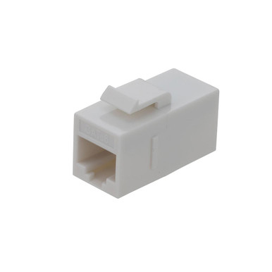 CAT6 UTP Inline Keystone Coupler, RJ45 Female to RJ45 Female, Snap-In, 15 pack, White