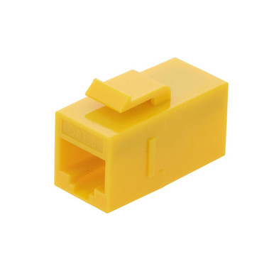 CAT6 UTP Inline Keystone Coupler, RJ45 Female to RJ45 Female, Snap-In, 15 pack, Yellow