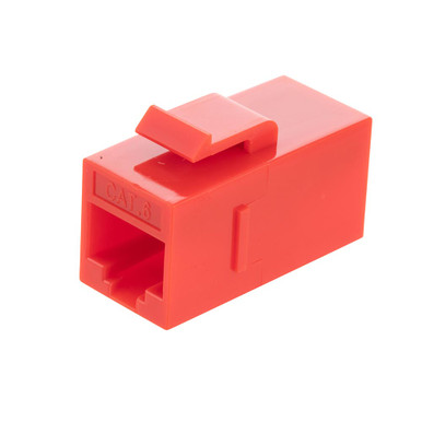 CAT6 UTP Inline Keystone Coupler, 25 pack, Red