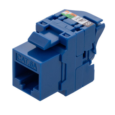 CAT6A Unshielded Toolless Keystone Jack, 15 pack, Blue