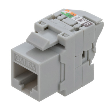 CAT6A Unshielded Toolless Keystone Jack, 25 pack, Grey