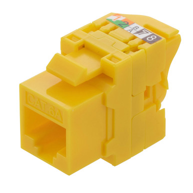 CAT6A Unshielded Toolless Keystone Jack, 15 pack, Yellow