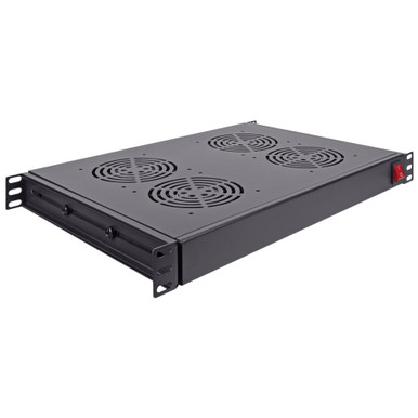 NavePoint 1U Rack Mount Network Cabinet Cooling System With (4) 110 V ...