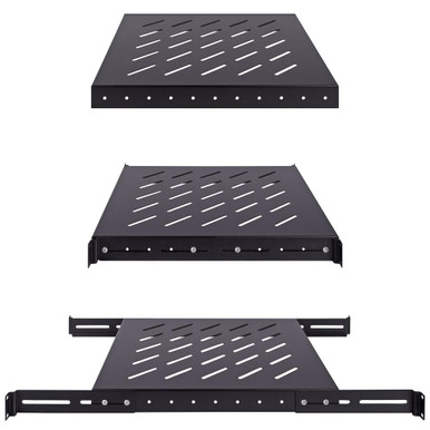 NavePoint 1U Vented 4-Post Shelf 18